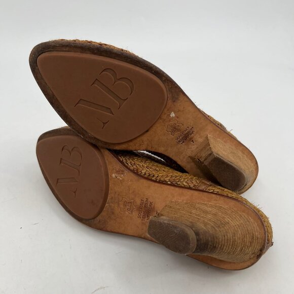 Matt Bernson Brown Woven Raffia Ankle Booties | Size 7 - Picture 3 of 11